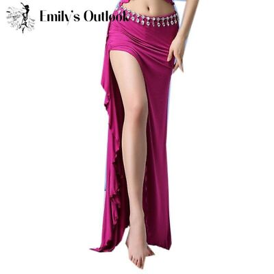 #ad Modal Skirt Sides Slits Skirt Sexy Women Oriental Belly Dance Skirt Dance Clothe $46.63