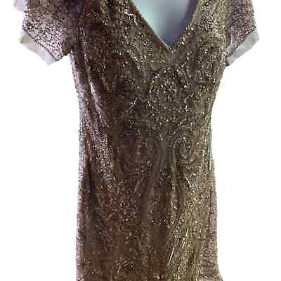 #ad #ad Ladies Cocktail Party Dress Designer Size 8 Cold Shoulder Sequin Lace NWT $39.00