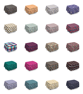 #ad Ambesonne Bohemian Ottoman Cover 2 Piece Slipcover Set and Ruffle Skirt $49.99