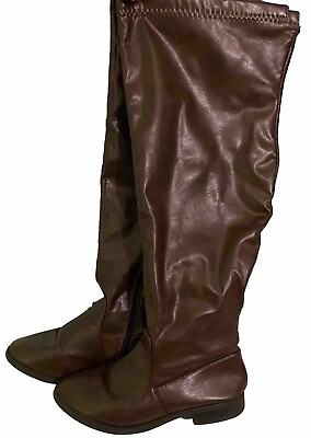 #ad Charlotte Russe Women#x27;s Brown PU Boots Faux Leather Size 6W $14.00