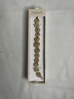 #ad #ad Dillard#x27;s Vintage Vermeil Gold amp; Diamond Tennis 8quot; Bracelet With Case $11.99