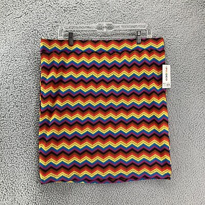 #ad Target Pride Knit Bodycon Skirt Womens Size XL LGBTQ Multicolor Chevron Lined $15.00