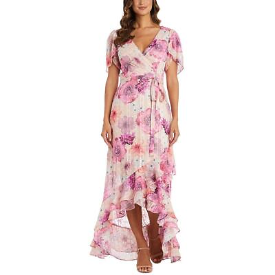#ad NW Nightway Womens Ruffled Long Special Occasion Evening Dress Gown BHFO 4357 $36.99