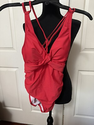 #ad Women’s One Piece Red Swimsuit Size Large $16.99
