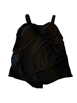 #ad MERONA One Piece Swimsuit Plus Size 26w Black Adjustable Straps $15.00