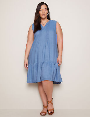 #ad Plus Size Womens Midi Dress Blue Summer Casual Beach Dresses AUTOGRAPH $11.82