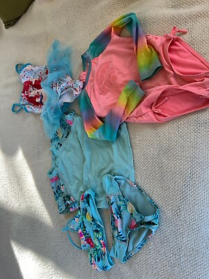 #ad Lot of 3 Girls Swimsuits Disney Cat and Jack Arizona Size 5 6 6x $20.99