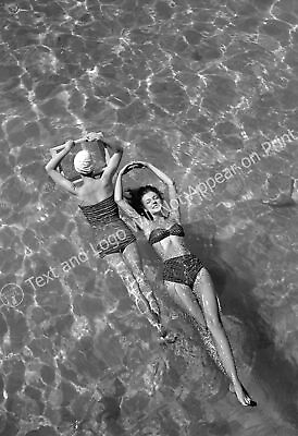 1948 Swimsuit Models in a Swimming Pool Vintage Old Photo 13quot; x 19quot; Reprint $18.68