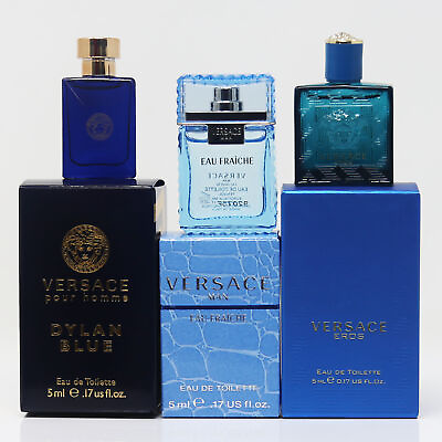 #ad Versace 3pc Mini of Dylan Blue Eau Fraiche amp; Eros Men Eau de Toilette 5ml NEW $22.99