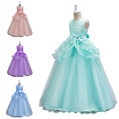 #ad Fancy Kids Flower Girls Princess Dress Party Bridesmaid Christmas Pageant Gown $34.69