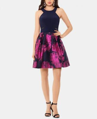 #ad $149 X by Xscape Womens Halter Fit amp; Flare Floral Dress A1394 $20.99