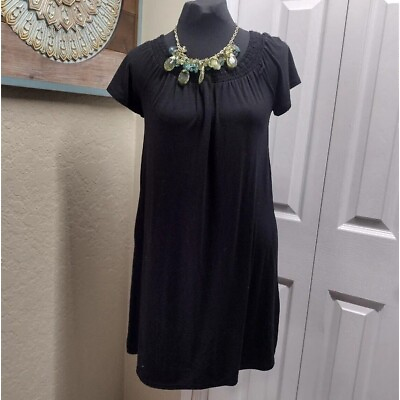 #ad Black Causal Womens Dress Short Sleeve Size Small T Shirt Maxi $13.29