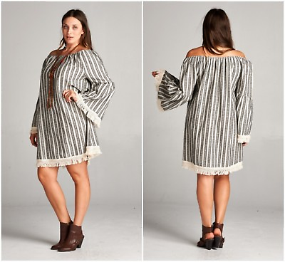 #ad Cute Plus Size BoHo Gypsie Mini Dress Tunic 1X 2X New $49.95