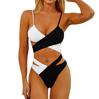 #ad #ad Womens Bandage Push up Padded Bra Bikini Set Swimsuit Bathing Swimwear Beachwear $17.89