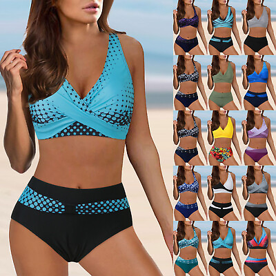 #ad Women Bikini Swimsuit Size 6 8 10 Breathable Bating Beachwear $12.79