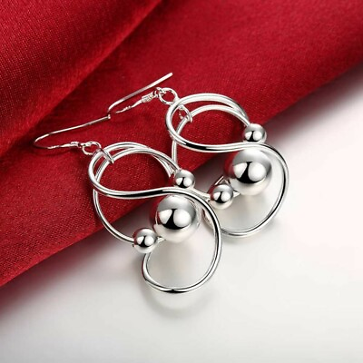 925 sterling Silver Beads Earrings charms for women wedding cute party hot sale C $2.39