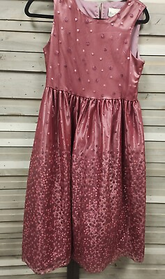 #ad Raspberry Shimmer Poka Dot Party Dress Girls 16 By Rare Edition S $40.00