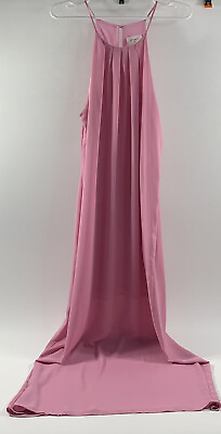 Everly Halter Light Pink Maxi Dress Sleeveless Pastel Long Women’s Large L Lined $26.82