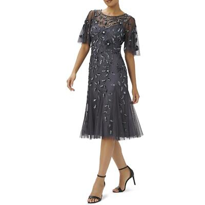Adrianna Papell Womens Embellished Midi Cocktail and Party Dress BHFO 0623 $59.99