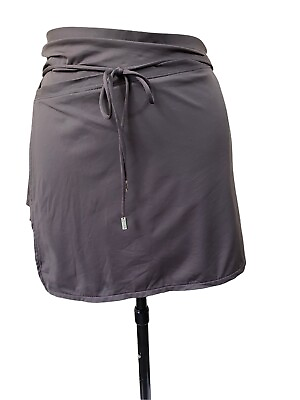 #ad Calvin Klein Womens Swimwear Skirt Beach Cover Up Sarong Small Gray Polyester $16.97