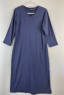 #ad Vintage Lands#x27; End Dress Petite 14P Purple Knit Long Maxi Petite $18.99