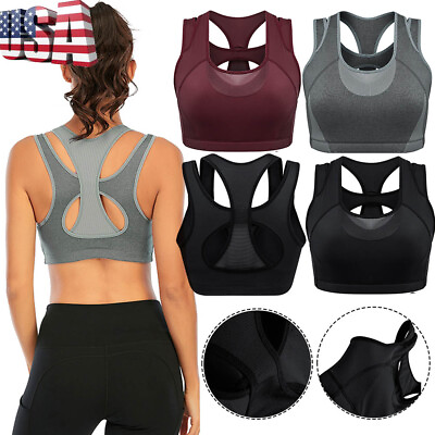 #ad Women#x27;s Sports Bra High Impact Support Wirefree Bounce Control Workout Plus Size $8.75