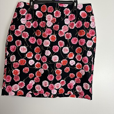 #ad #ad Talbots Plus Floral Pencil Floral Skirt Back Slit Womens Sz 16W EUC $19.99