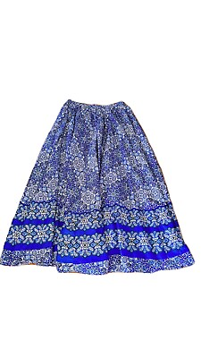 #ad Cupio Women Skirt Long Blue Light Flowy Casual Maxi Skirt Ladies Summer Wear M $37.00