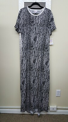 #ad Large Maria Maxi Dress LulaRoe Black amp; White Graffiti Snakeskin Chevron Stripe $68.00
