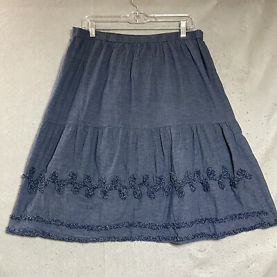 #ad Studio West Skirt Womens Extra Large Blue Pull On Boho Coastal Western Prairie $29.97