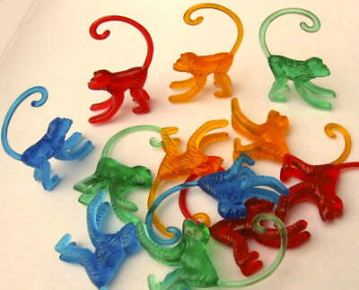 12 Monkey Drink Hangers Cocktail Party Red Green Blue Orange $3.99