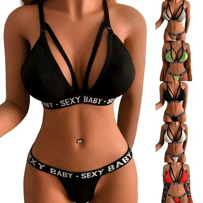 #ad #ad Womens Swimwear Sexy Baby Push up Bikini Set Swimsuit Beach Bathing Bra Thong US $11.79