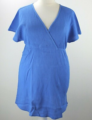 #ad NWT Swimsuits For All Blue Size 14 16 Swimsuit Coverup Dress Crinkle Fabric $19.96