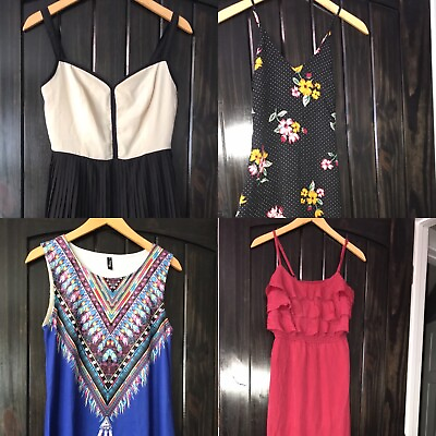 #ad Lot of 4 women’s short and long dresses size small $20.00