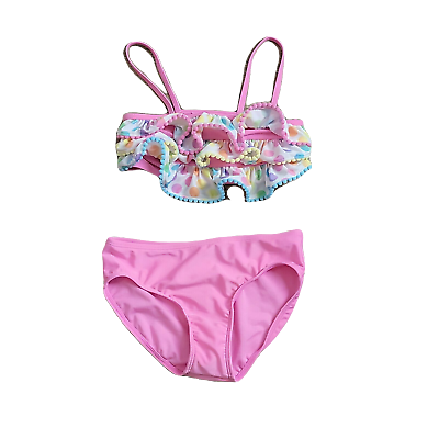 #ad Cat amp; Jack Girl#x27;s Bikini 2 Piece Swimsuit Sz L 10 12 Pink Polka Dots $11.19