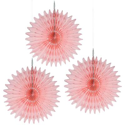 Baby Pink Paper Tissue Rosettes Fan Medallions 3 Pack of 8quot; 12quot; or 16quot; Party $8.95
