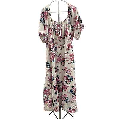 #ad #ad Bloomchic Women#x27;s White Floral Maxi Dress Size 18 20 2X #1665 $22.00