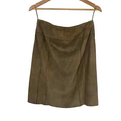 Ann Taylor Loft Tan 100% genuine leather skirt Women’s Size 6 Vintage $36.00
