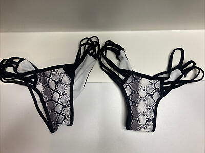 #ad Two USA medium Snake Skin bikini string bottoms $18.00