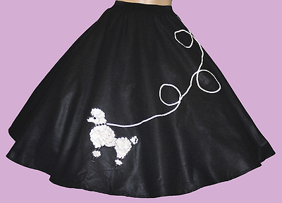 #ad 5 Pc BLACK 50#x27;s Poodle Skirt Outfit Size Small Waist 25quot; 32quot; Length 25quot; $52.00