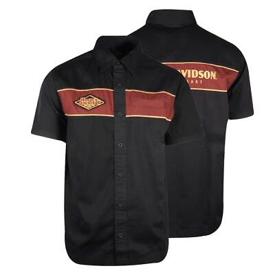 #ad #ad Harley Davidson Men#x27;s Black Beauty 120 Anniversary Mechanic Shirt Woven S S 506 $42.90