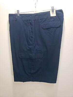 #ad Sears Mens Cargo Shorts Size 42 Classic Cotton Navy Blue NEW $19.94