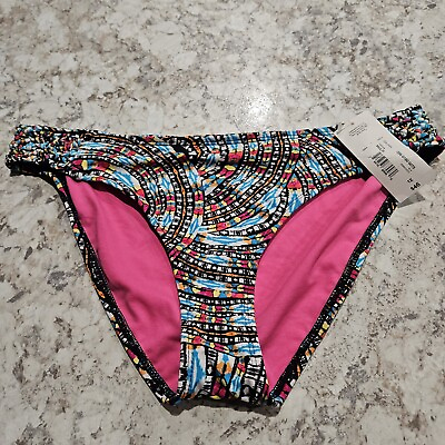 #ad High Cut Bikini Bottoms Sz 12 ana Black Blue Pink New With Tag NWT $12.20