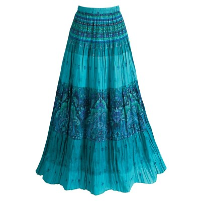 Womens Peasant Skirt Boho Skirts For Women Long Tiered Skirt by CATALOG CLASSICS $41.99