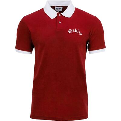 Oakley Men#x27;s Embroidered Terry Cloth Short Sleeve Polo Shirt $14.99