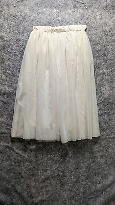 #ad Tulle Skirt Women 24 inch Waist Cream White Fairycore Party Prom Festival $15.33