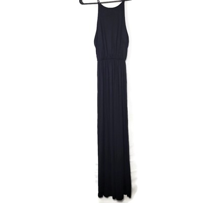 #ad Lush Black Sleeveless Spaghetti Strap Viscose Lined Maxi Dress Womens Size Small $19.00