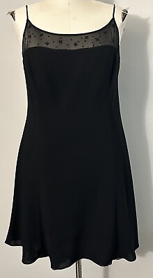 #ad JONES WEAR LADIES BLACK EVENING DRESS SIZE 16 SHEER BEADED Spaghetti Straps $17.60