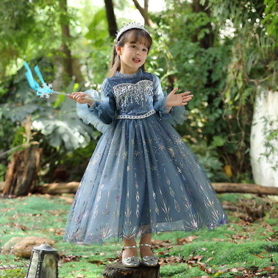 #ad Princess Cosplay 4 12Y Party Costume Kid Girl Clothes Fantasy Ball Wear Dress Up $44.67
