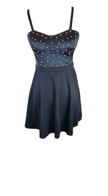#ad Black Stappy Fit amp; Flare Cocktail Party Dress $10.00